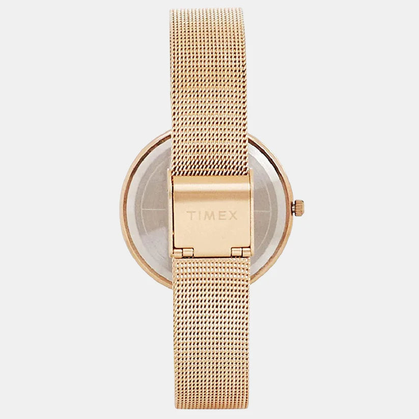 Timex Fashion Women's Rose Gold Dial Round Case 3 Hands Function Watch -TW000X219