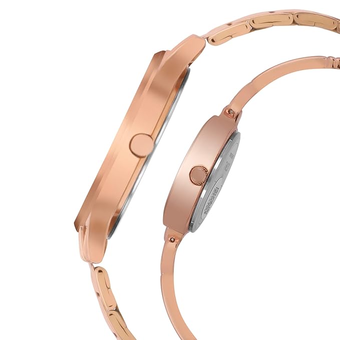 Timex Classics Pairs White Dial Round Case Day Date/3 Hands Function Watch -TW00PR263