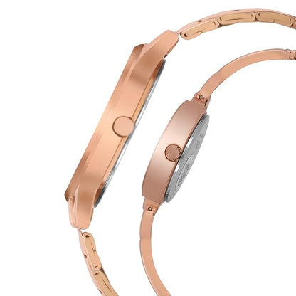 Timex Classics Pairs White Dial Round Case Day Date/3 Hands Function Watch -TW00PR263