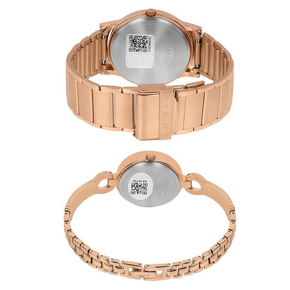 Timex Classics Pairs White Dial Round Case Day Date/3 Hands Function Watch -TW00PR263