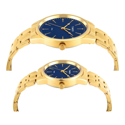 Timex Round 41mm Blue Dial Analog Pair Watch - TW00PR357