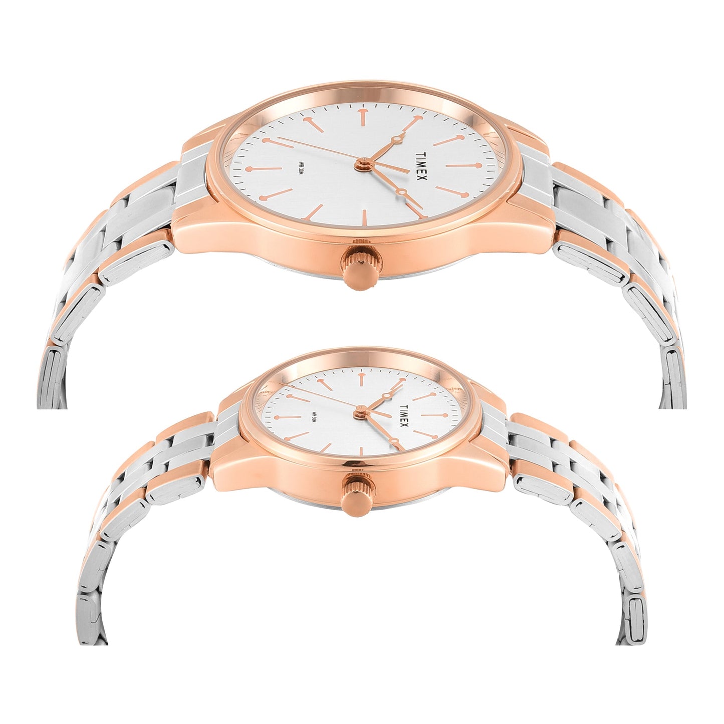 Timex Round 41mm Silver Dial Analog Pair Watch - TW00PR359