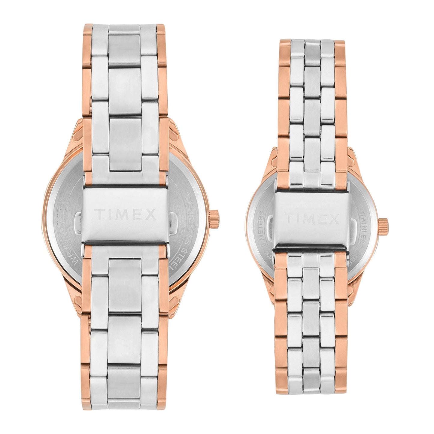 Timex Round 41mm Silver Dial Analog Pair Watch - TW00PR359