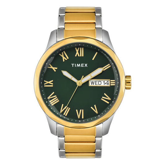 Timex Round Green Dial Analog Men Watch