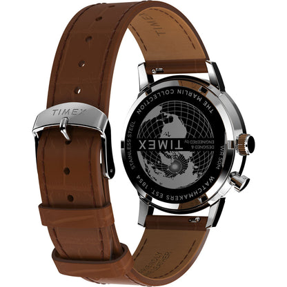Marlin? Moon Phase 40mm Leather Strap Watch