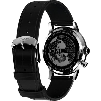 Marlin® Moon Phase 40mm Leather Strap Watch