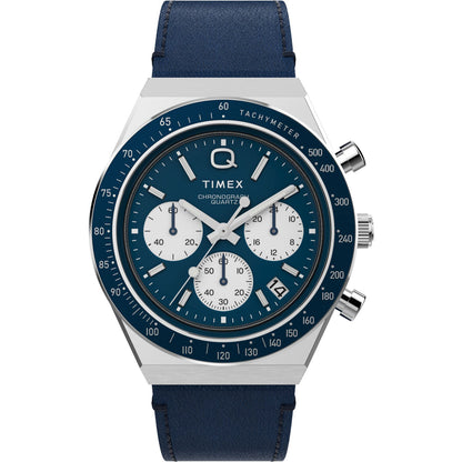 Q Timex Chronograph 40mm Leather Strap Watch TW2W51700UJ