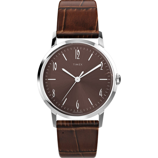 TIMEX Marlin? Brown Round Dial Mechanical Automatic Men's Watch - TW2W93300UJ