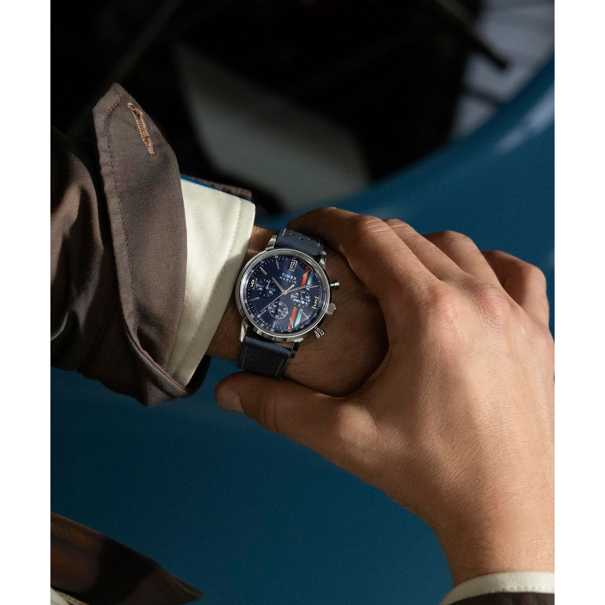 TIMEX Marlin Blue Round Dial Analog Men's Watch - TW2W99000IK
