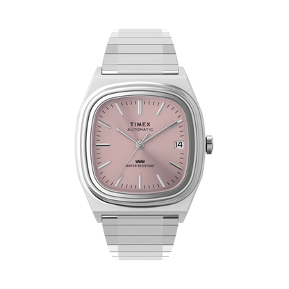 Timex Automatic 1983 E Line 34mm Pink Dial Stainless Steel Expansion Band Women's Watch TW2Y66800IK