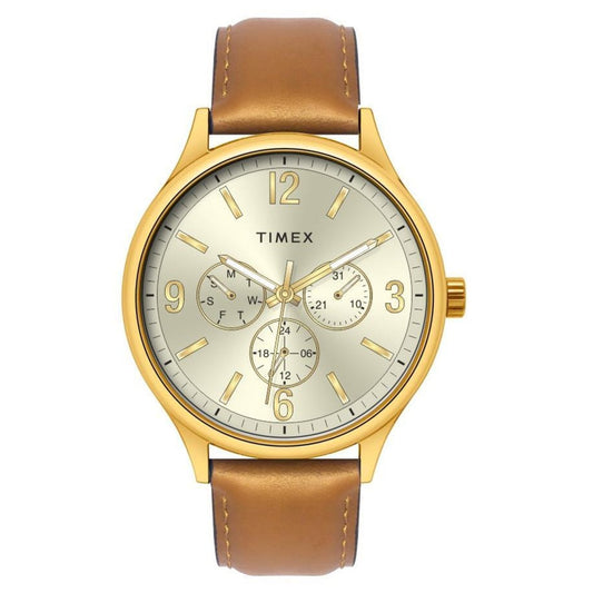 Timex Men Gold Round Dial Analog Watch