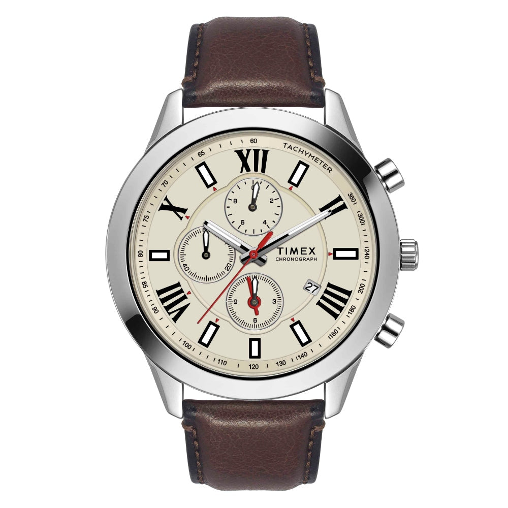 Timex Men Beige Round Dial Analog Watch