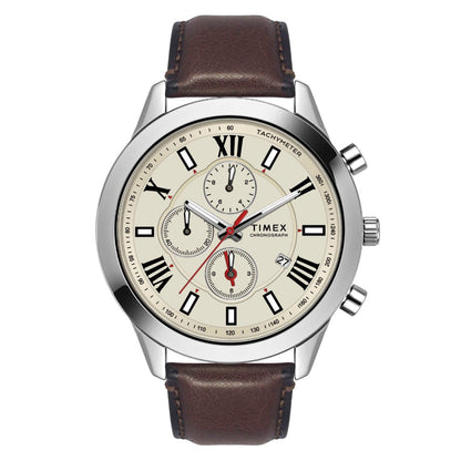 Timex Men Beige Round Dial Analog Watch