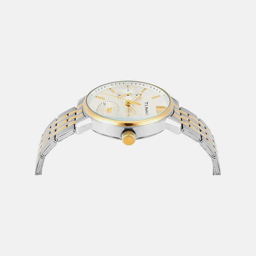 Fashion Men Quartz Silver Dial Multi-Function Stainless Steel Watch TWEG25408