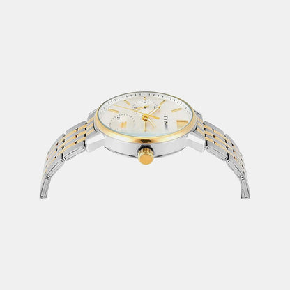 Fashion Men Quartz Silver Dial Multi-Function Stainless Steel Watch TWEG25408