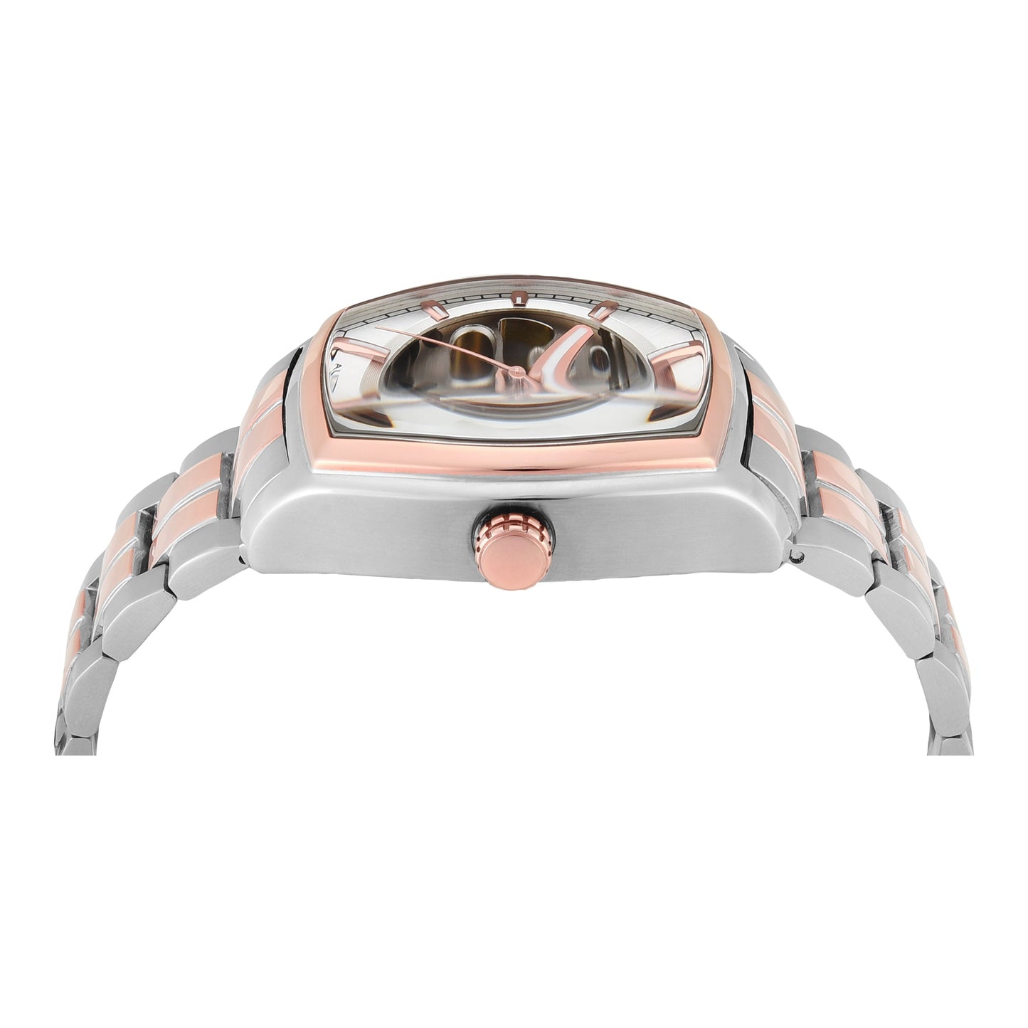 TIMEX Men Silver Rectangle Dial Analog Automatic Watch - TWEG25903