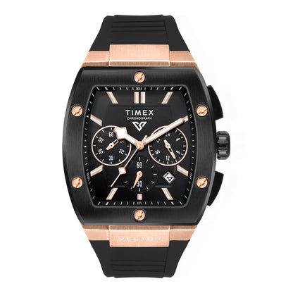 TIMEX Vector Men Black Rectangle Chronograph Dial Analog Watch - TWEG26201
