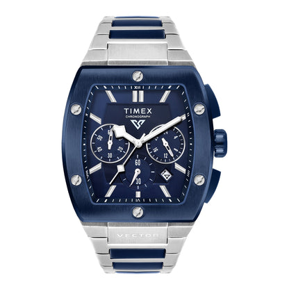 TIMEX Vector Men Blue Rectangle Chronograph Dial Analog Watch - TWEG26202