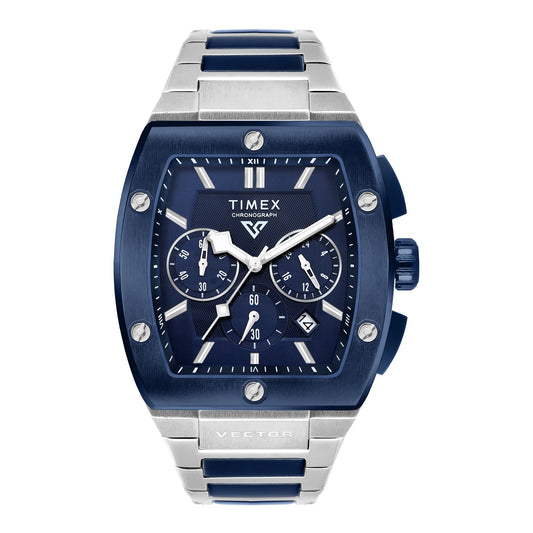 TIMEX Vector Men Blue Rectangle Chronograph Dial Analog Watch - TWEG26202