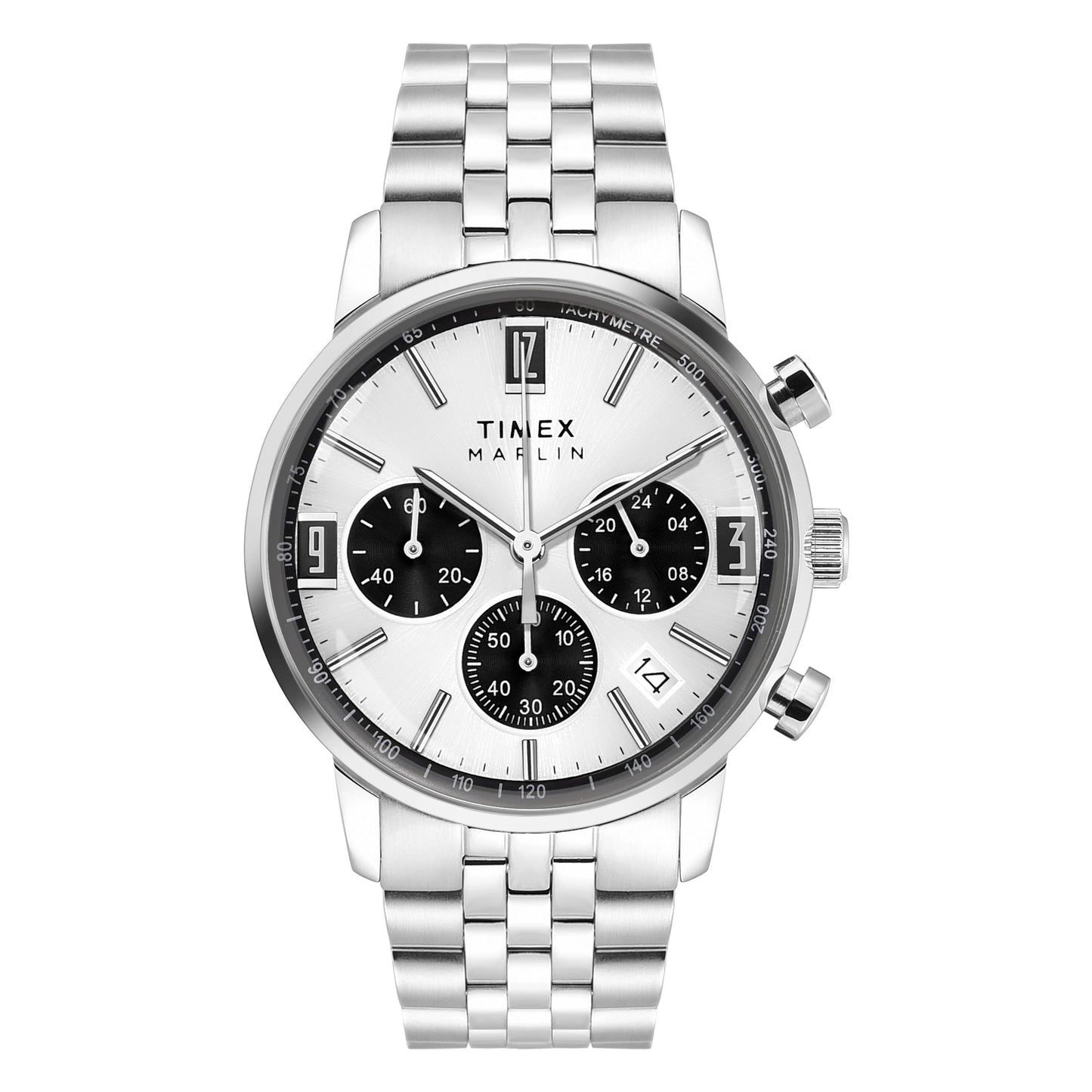 Marlin® Chronograph Tachymeter 42mm Stainless Steel Bracelet Watch