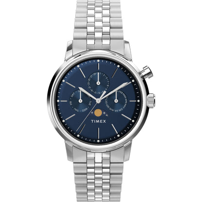 TIMEX MARLIN® Blue Round Dial Analog Moon Phase Men's Watch - TWEG26802