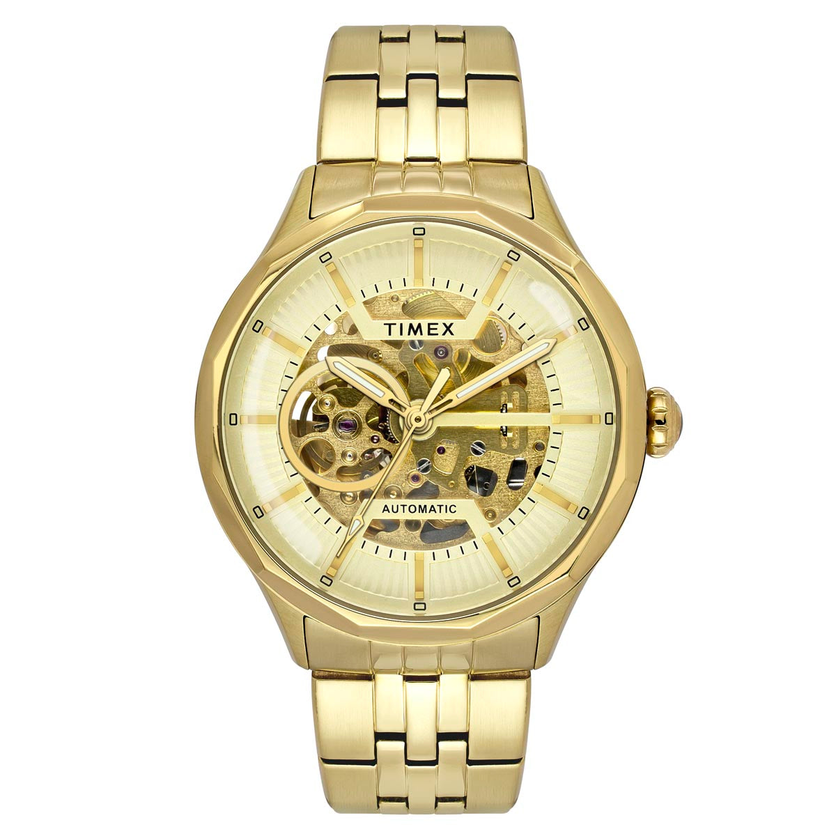 TIMEX Round Champagne Dial Analog Automatic Men's Watch - TWEG27600