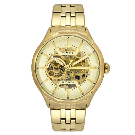 TIMEX Round Champagne Dial Analog Automatic Men's Watch - TWEG27600