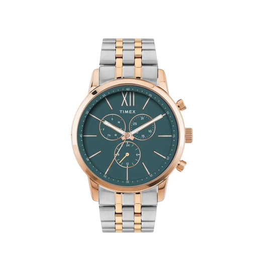 Trendline Men Quartz Green Dial Multi-Function Stainless Steel Watch TWEG32201