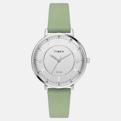 Classics Women Quartz Silver Dial Analog Leather Watch TWEL15815