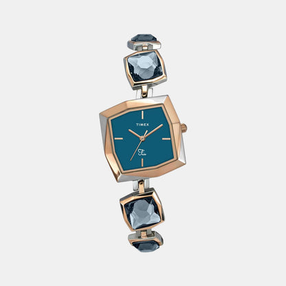 Womens 32.58 mm Fria Blue Dial Two-tone Brass Bracelet Analog Display Watch - TWEL16102