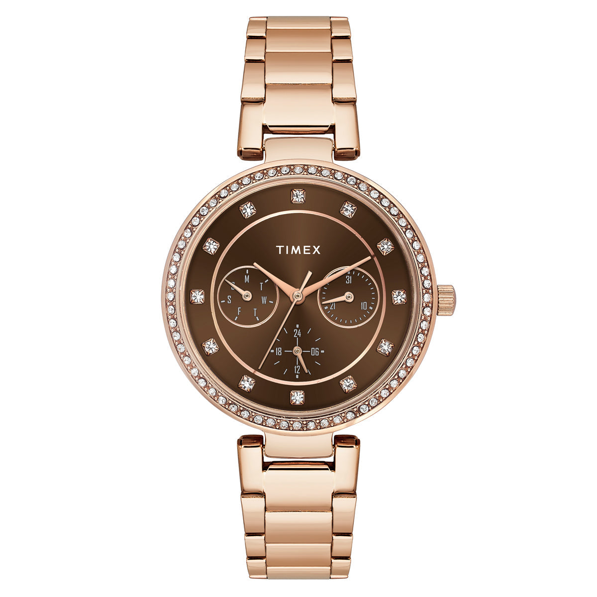 TIMEX Brown Round Dial Analog Women's Watch - TWEL18721