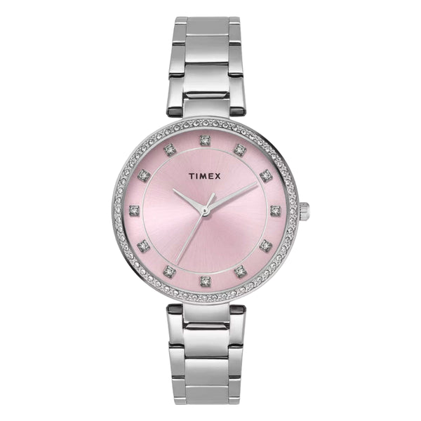 Timex Quartz Pink Round Dial Analog Women Watch TWEL18731