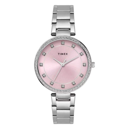 Timex Quartz Pink Round Dial Analog Women Watch TWEL18731