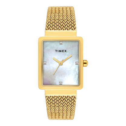 TIMEX Women Mother of Pearl Rectangle Dial Analog Watch - TWEL20703