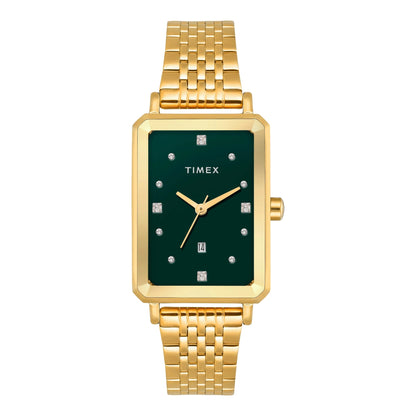 TIMEX Women Green Rectangle Dial Analog Watch - TWEL20802
