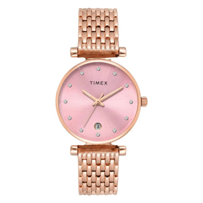 Timex Women Rose Gold Dial Analog Watch - TWEL21601
