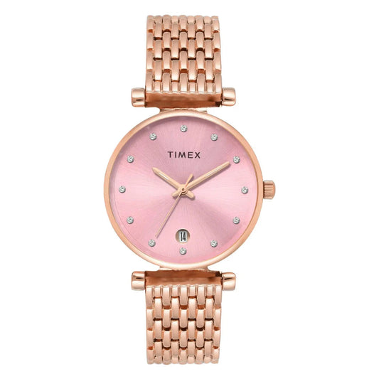 Timex Women Rose Gold Dial Analog Watch - TWEL21601