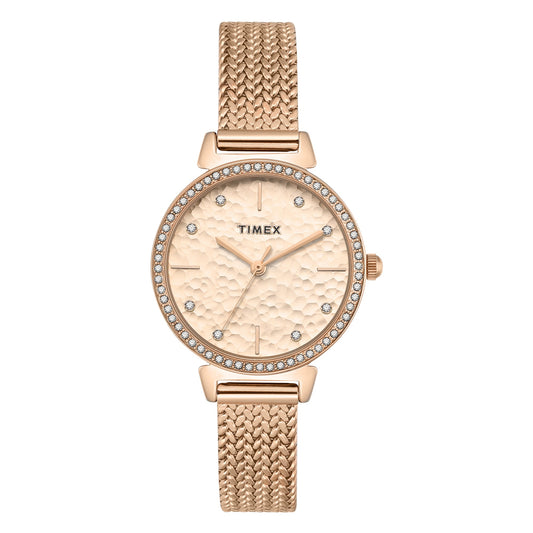 Timex Trendline Round 32mm Rose Gold Dial Analog Women Watch - TWEL22304