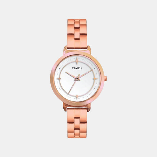 Flux Women Quartz White Dial Analog Stainless Steel Watch TWTL14201