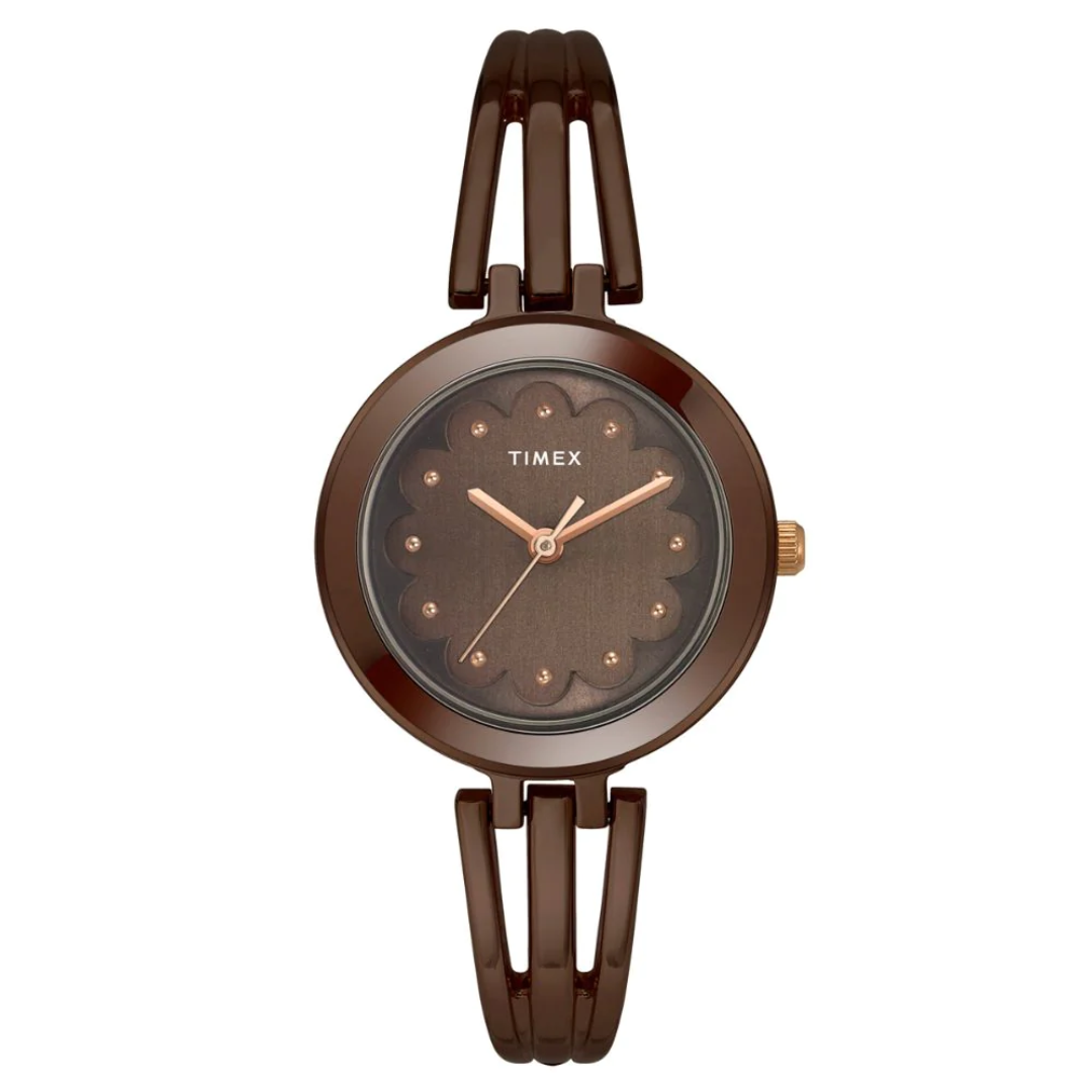 Timex Women Brown Round Analog Brass Dial Watch - TWTL10313