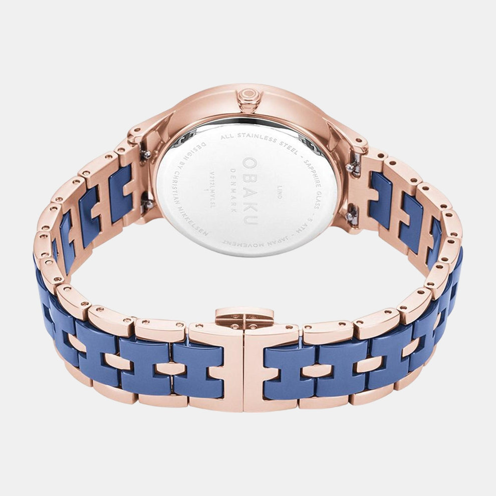 Lind Sunset Women Quartz Blue Dial Analog Stainless Steel Watch V212LMVLSL