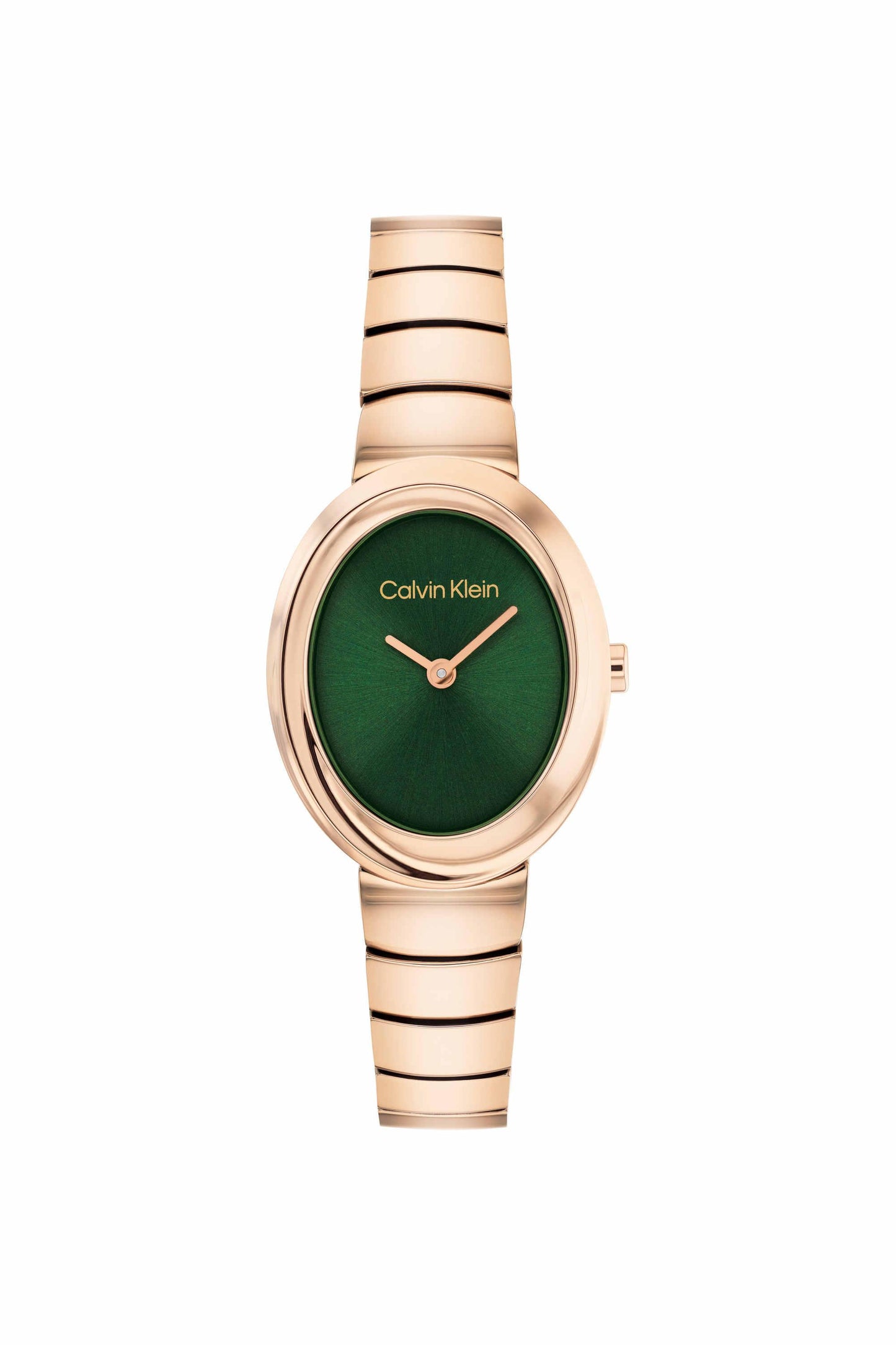 Twisted Bezel Women Quartz Green Dial Analog Stainless Steel Watch 25100148