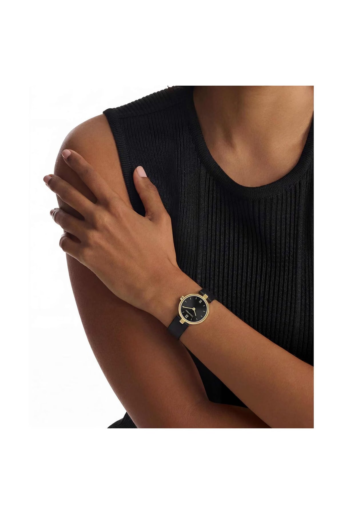 Gleam Women Quartz Black Dial Analog Leather Watch 25100230