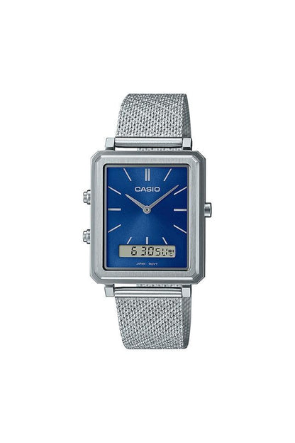 Mens 48.5 x 45.4 x 11.8 mm Enticer Men Collection-MTP-B205M-2EDF Blue Dial Stainless Steel Mesh Band Watch - A2086