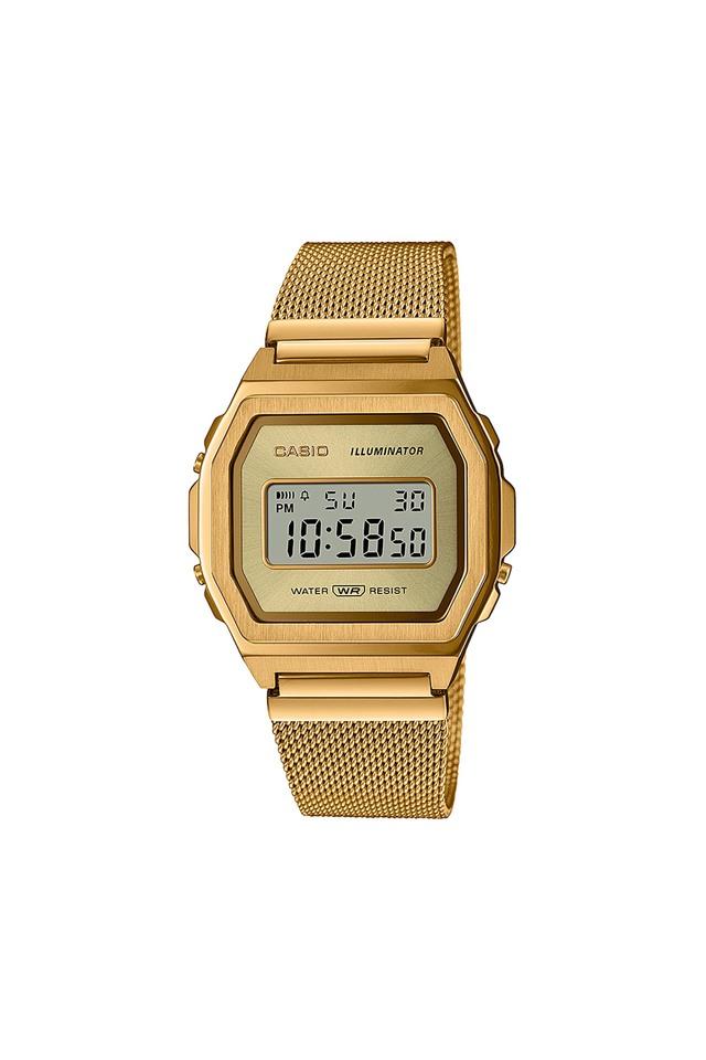 Unisex 39.6 x 38 x 7.3 mm Vintage-A1000MG-9EF Gold Dial Stainless Steel Watch - D265