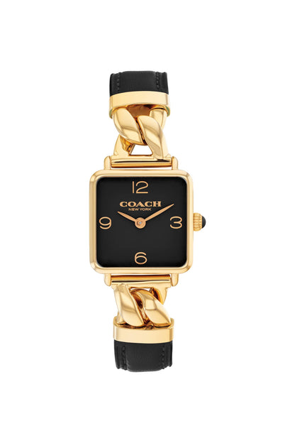 Cass Black Dial Leather Analogue Watch For Women 14504356