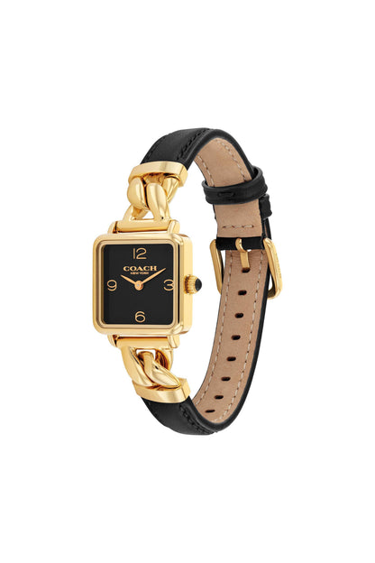 Cass Black Dial Leather Analogue Watch For Women 14504356