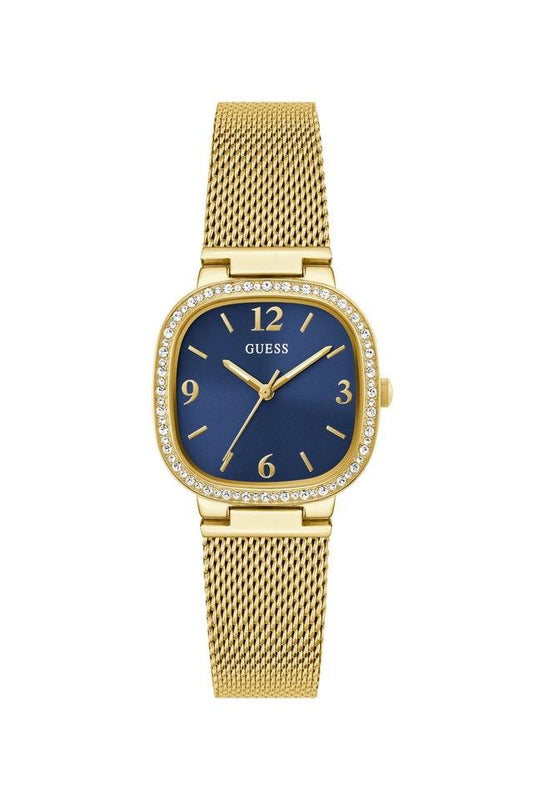 Dress 32 mm Blue Dial Gold Plated Analogue Wrist Watch for Women - GW0354L6