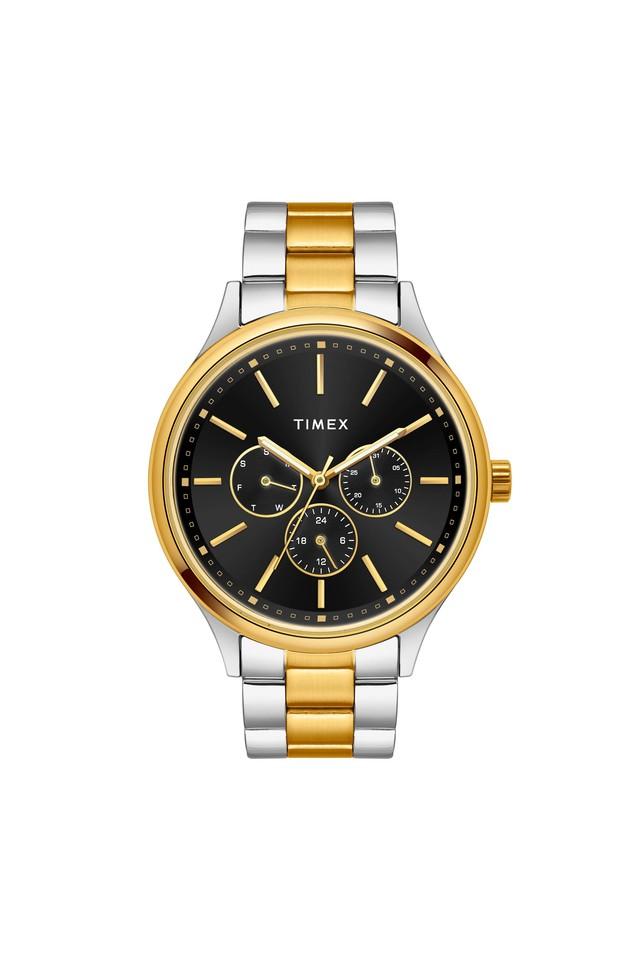 Mens 43 mm Black Dial Stainless Steel Analog Watch - TWEG18425