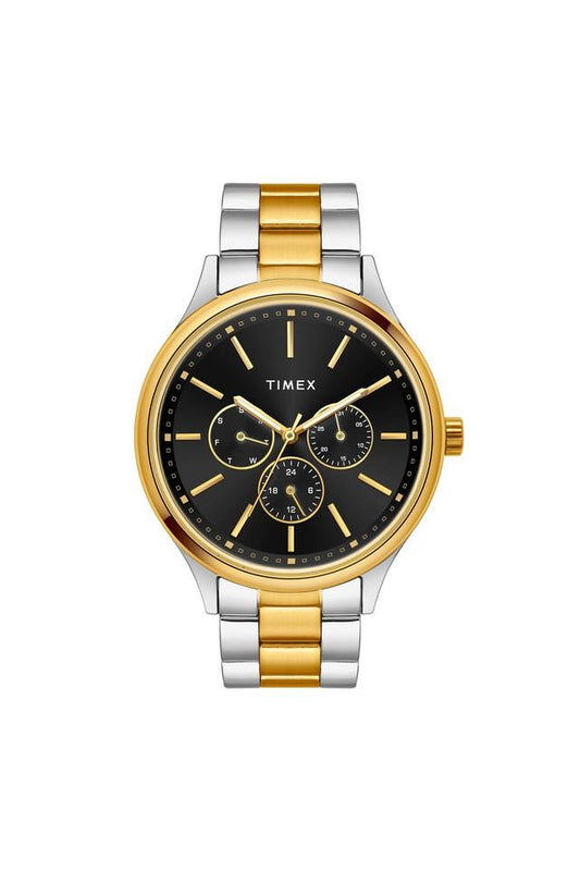 Mens 43 mm Black Dial Stainless Steel Analog Watch - TWEG18425